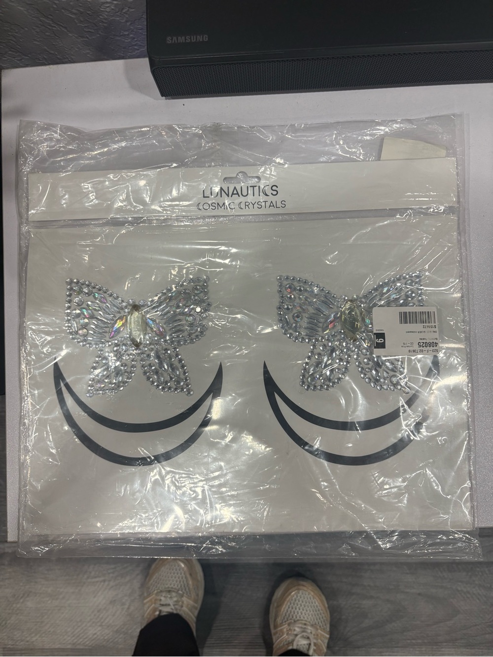 Iridescent Crystal Butterfly Pasties - Silver
